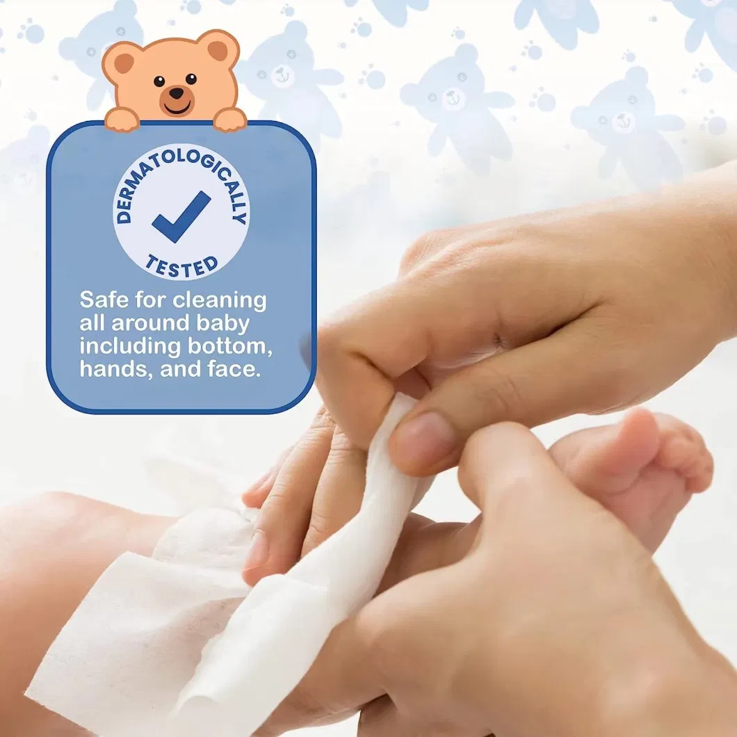 Disposable Facial Baby Wet and Dry Wipes Made of Pure Cotton for Baby Sensitive Skin