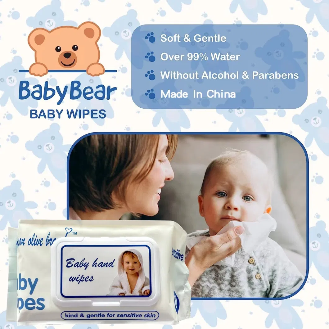 Disposable Facial Baby Wet and Dry Wipes Made of Pure Cotton for Baby Sensitive Skin
